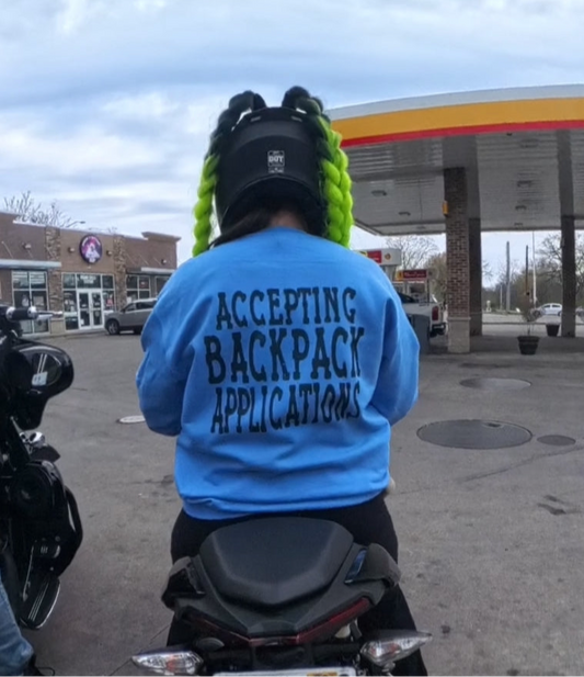 Accepting backpack applications hoodie