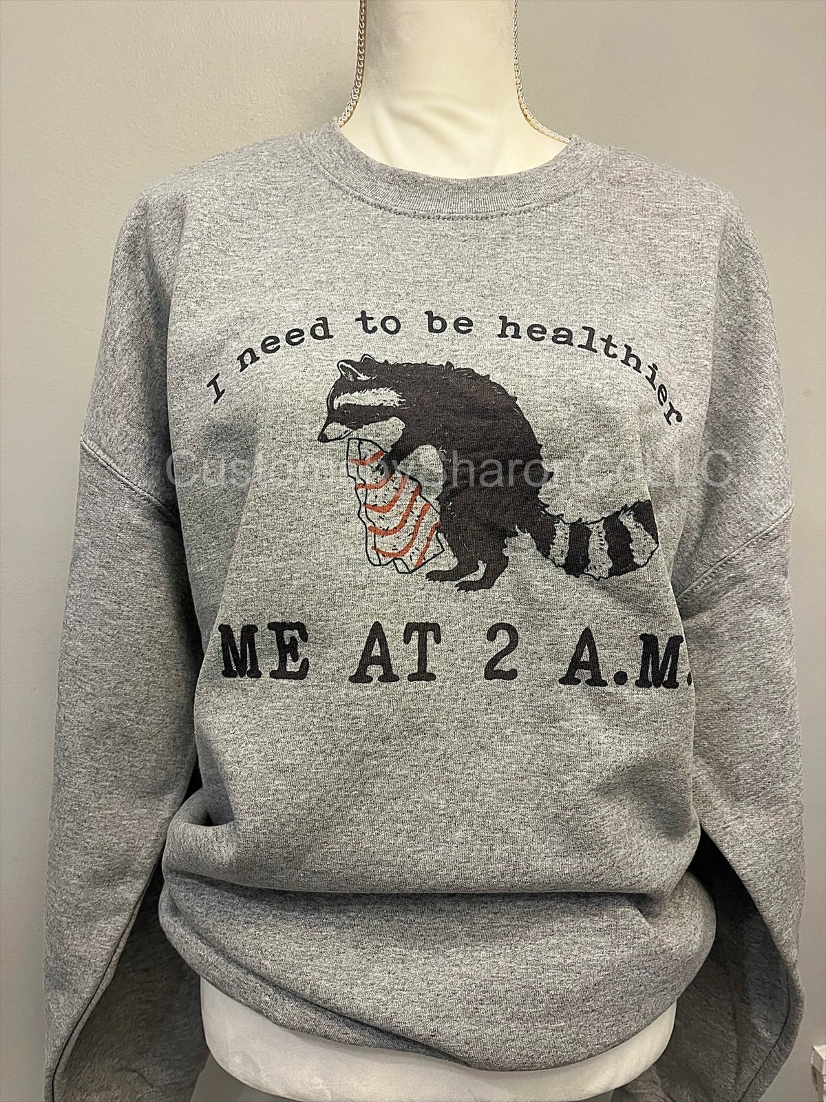 I need to be healthier me at 2am christmas tree cake sweatshirt