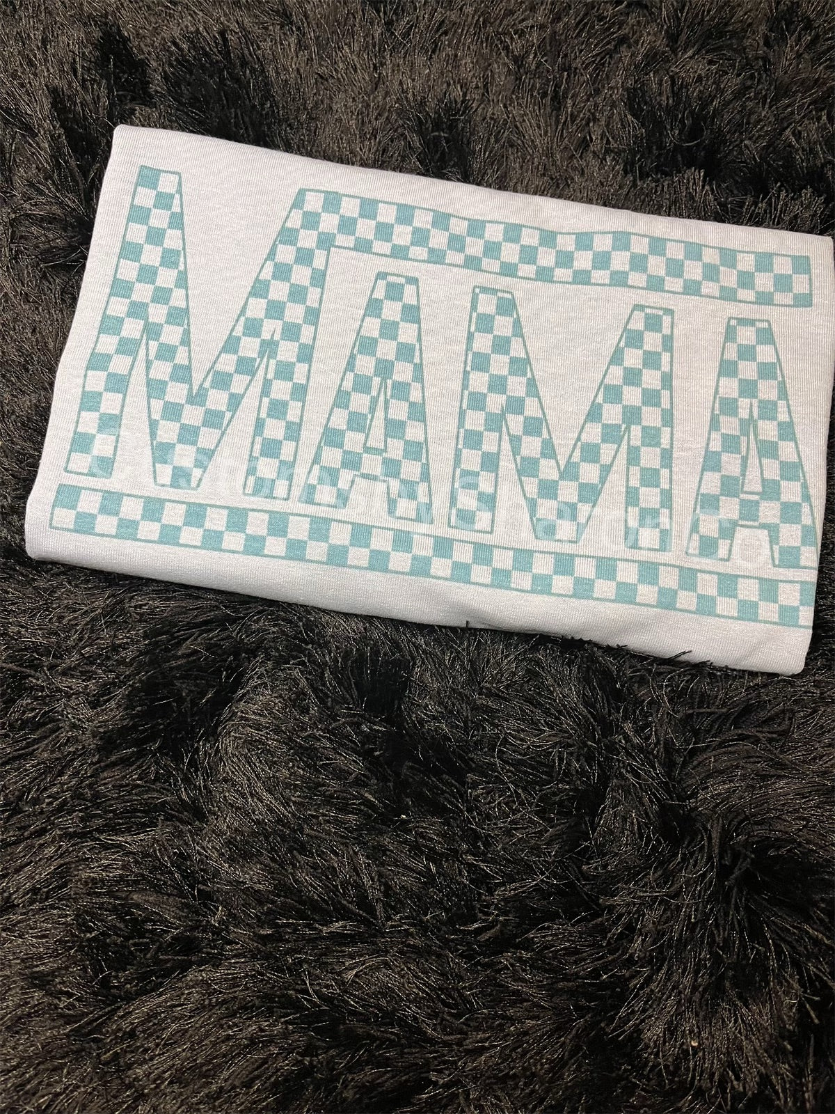 Mama checkered (blue on blue)