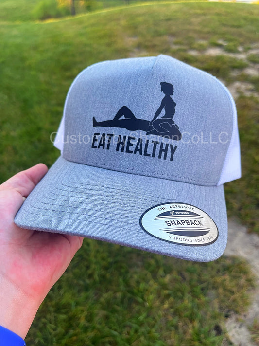 Eat healthy snapback hat