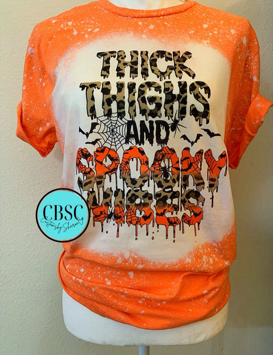 Thick thighs spooky vibes Halloween shirt