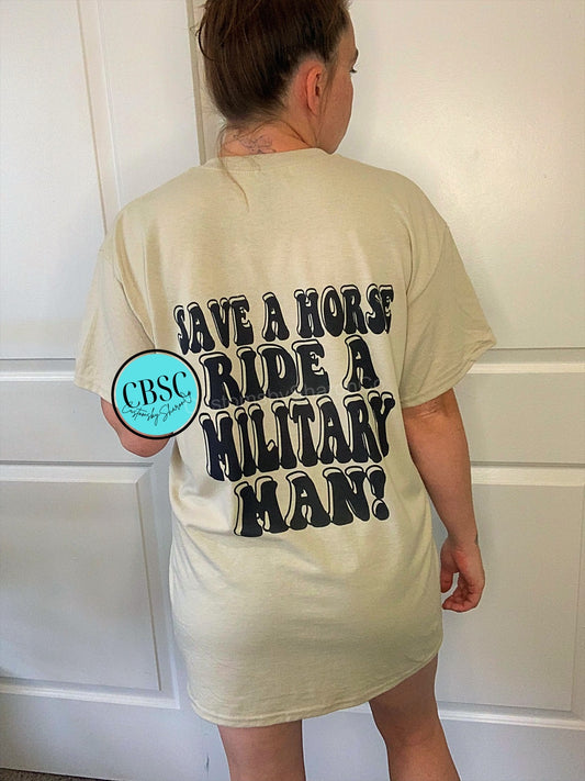 Ride a military man tee