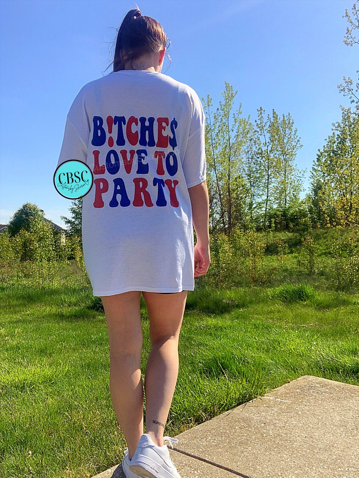 Bitches love to party branded tee