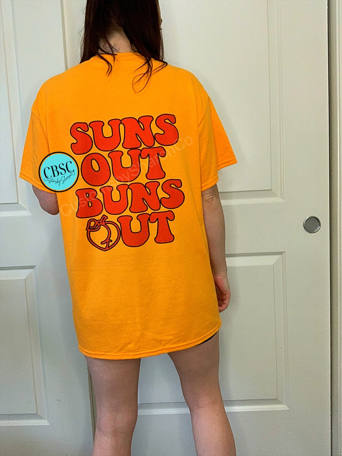 Suns out buns out branded tee